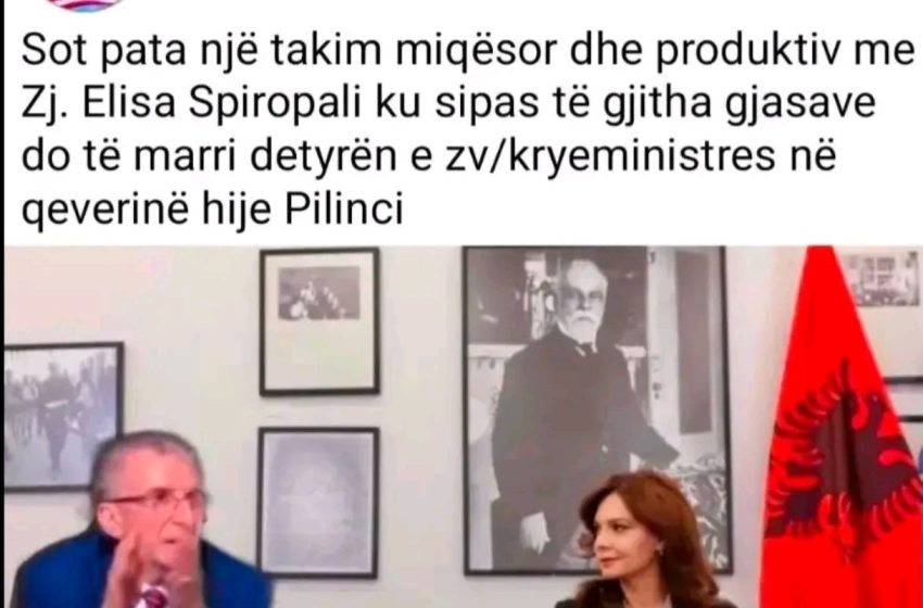  Pelinci emëron Elisa Spiropalin zv.kryeministre në Qeverinë hije?